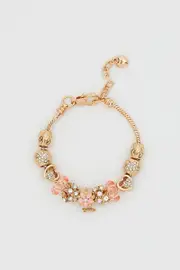 Gold Christmas Flower Charm Gold Plating Bracelet