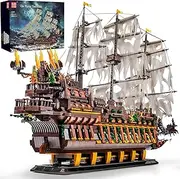 Mould King 13197 Flying Dutchman Pirate Ship Watercraft, Sailboat Building Block Construction Model Kit, Adults Kids Toys MOC STEM (13138)