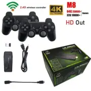 Wireless HDMI 4K TV Game Stick Console Built In 20000 Games +2 Wireless Gamepad
