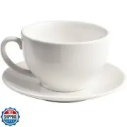 ionEgg Porcelain Coffee Cup with Saucer 220ml/7.3oz for Cappuccino, Latte, an