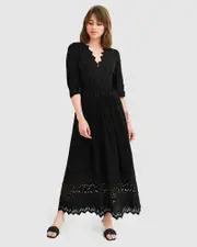 [Belle & Bloom] All Eyes On Me Midi Dress - Black