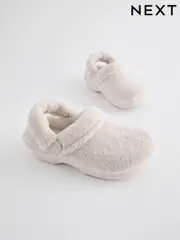White Neutral Borg Clog Slippers (Q91830) | $15 - $18