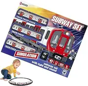Train Track Set - Retro Train with Track - Educational Electric Retro Subway Playset with Light and Sound for Kids Aged 4-10 Years Old