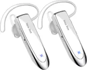 [2 Pack] New Bee Bluetooth Earpiece Wireless Handsfree Headset 24 Hrs Driving He