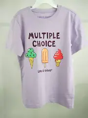Life is Good Kid S/S Crusher Tee Multiple Choice Ice Cream Purple Medium 81145