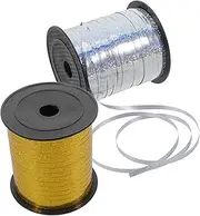 Hoement 2 Rolls Holographic Glitter Curling Ribbon Yards for Balloon Tying Wrapping Floral Arrangements for Party Decorations and DIY Crafts
