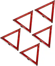 HEATSHAKING 5pcs Warning Triangle Cars Warning Safety Triangle Electric Fence Sign Road Triangles Triangles Roadside Kit Caution Signs Moving Accessories Red Abs Plastic