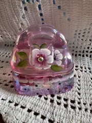 Fenton Rosemilk Pink Iridized Purse Trinket Box 6477 9H New NIB