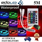 5050 RGB 5M 300 LEDS SMD LED Strip Light 12V Waterproof 24 KEY IR Controller