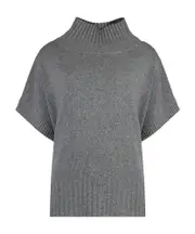 Oversized wool and viscose yarn gilet S,M Gray