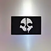 Skull Flag Patch — Iron On Badge Embroidered Motif — Punk Biker
