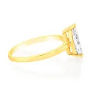 Marquise Cut Cubic Zirconia Ring in 9ct Yellow Gold 1 Carat Look, Q