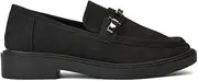 [Generic] Womens Low Heel Loafers Ladies Slip On Cussioned Flexible Sole Chain Casual Work School Office Shoes Size 3-8