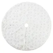105cm Christmas Snowflakes Plush Tree Base Skirt Xmas Home Decor Floor Mat Cover