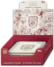 Topps FC Bayern Munich – 125 Years Stickers (2025) – Display Box. 30 Packs per Display Box (150 Stickers)