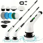 Anorina 9 in 1 Cordless Rechargeable Electric Spin Scrubber Turbo Scrub Cleaning Brush