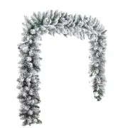 NNETM Snow Flocked Christmas Garland: Winter Frosted Pine for Festive Decor