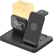 TODO Wireless Phone Charger Alarm Clock LED Lamp 15W Fast Charge Earphone Watch Charge