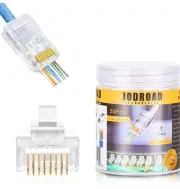 Shielded CAT6 Pass Through RJ45 Connectors