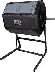 BLACK+DECKER Compost Tumbler, Dual Chamber Composter, 40 Gallon, Easy Handle System for Composting