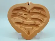 AMACO Cotton Press 1992 Vintage Press Cookie Mold "American Heart" Mold