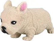Squishy Stretchy Bulldog (2.5" to 6.5") Rubber Fidget Sensory Toy Filled with Sand. Great Stress Relief Dog Toy for Kids, Adults and Pets. (1 Bulldog - Tan Color)