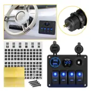 4 Gang Blue LED Waterproof Rocker Switch Breakers Panel Car Marine Boat RV 12V (for: Fiat)