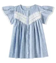 [Louise Misha] Louise Misha Morlina striped linen and cotton dress Y 10 blue