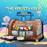 SpongeBob Krusty Krab Restaurant Building Blocks Dollhouse Set in Box Kids Gifts