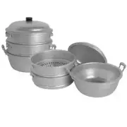 Thunder Group ALST008 15" dia. x 20-1/4"H Aluminum Steamer Basket Set
