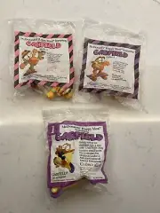 1988 McDonalds Garfield Set Of 3 Sealed Toys