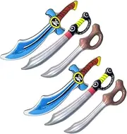 JUMPLAWN 6Pcs Inflatable Pirate Sword PVC Balloons for Performance Props Role Play and Party Fun Includes and Swords for Themed Events