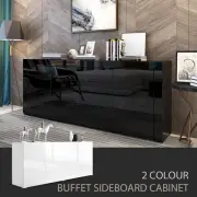 Modern Sideboard Buffet High Gloss Storage Cabinet 4 Doors Cupboard Table-BK/WH
