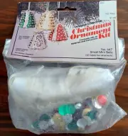 THL Crafts Small Mini Bells Christmas Ornament Kit-Vintage Sequin Bead Craft Kit