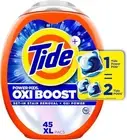 Tide Oxi Boost Power PODS Laundry Detergent Pods 45 Count Stain Remover Plus Oxi