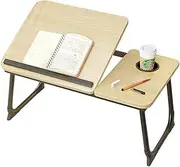 Adjustable Laptop Stand with Cup Holder, Foldable Bed Tray Table, Laptop Desk Bed Stand, Portable Lap Tray Table, Work Reading Study Eating Computer Desk