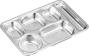 Portable Lunch Box with Compartments Large Capacity Stainless Steel 5 Compartment Portable Lunch Box with Lid