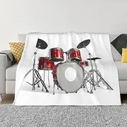 Cool Drum Set Multi Size Flannel Blanket (Horizontal Style) Plush Sofa Blanket Plush Bed Sheet Cover Blanket