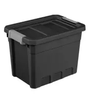 Sterilite 7.5 Gal Stacker Tote Black 14839006 Storage 1483
