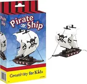 Creativity for Kids Paint Your Own Pirate Ship Mini Kit – Wooden Toy Pirate Ship