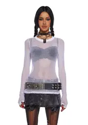 [Current Mood] See Thru Me Fishnet Top - White