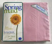 Springmaid Twin Fitted Sheet PINK Stay Made Pinafore Percale NOS 1990's Vintage