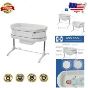 2-in-1 Cooling Baby Bassinet & Bedside Sleeper - 9-Height Adjustable Features