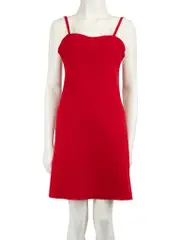 Red Wool Felted Sleeveless Mini Dress