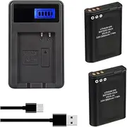 3000mAh Newe EN-EL23 Battery (2 Pack) / USB Charger Kit for Nikon EN-EL23