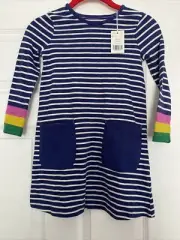 NWT Mini Boden Striped Dress Size 6-7 Y