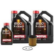 11L Motul 8100 X-CLEAN+ 5W30 Wix Filter Motor Oil Change Kit For BMW LL04 API SN (for: BMW)