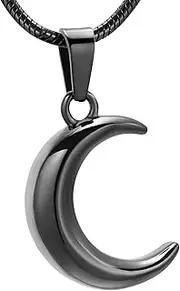 KETIME Moon Stainless Steel Cremation Jewelry for Ashes Keepsake Memorial Urn Pendant Necklace