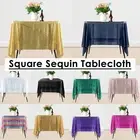 70x70inch Sequin Table Cover Cloth Sparkly Glitter Fabric Party Home Tablecloth