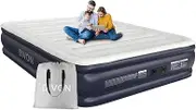 DIVON Queen Air Mattress with Built-in Pump, 2 Minute Self Inflation/Deflation Inflatable Mattress, Thicker Upgraded Inflatable Mattress, Air Mattress with Flocked Top and Warehouse Bag